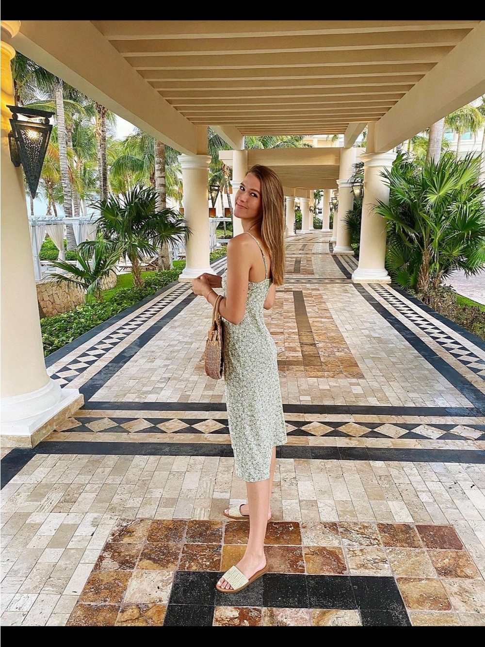 Light Green Floral Slip Dress - Women's Summer Dress